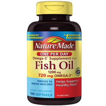 Nature Made Fish Oil 1200mg One Per Day, 100 Softgels, Fish Oil Omega 3 Supplement For Heart Health, Only $5.99 , You Save $14.50 (71%)