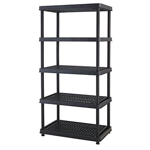 Keter 5-Shelf Heavy Duty Utility Freestanding Ventilated Shelving Unit Storage Rack, Black, Only$39.37, free shipping