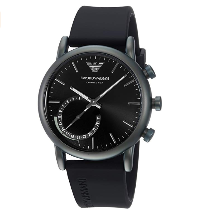Emporio Armani Men's Quartz Stainless Steel and Rubber Smart Watch, Color Black (Model: ART3016) only  $172.79