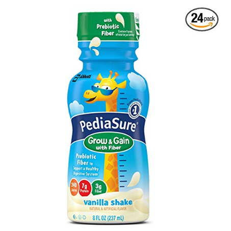 PediaSure Grow & Gain Nutrition Shake with Fiber For Kids, Vanilla, 8 fl oz, 24 Count $36.99