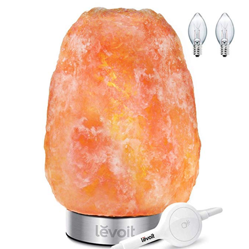 Levoit Kyra Salt Lamp, Himalayan / Hymilain Sea Salt Lamps, Pink Crystal Salt Rock Lamp, Night Light, 18/8 Stainless Steel Base, Dimmable Touch Switch, Holiday Gift(ETL Certified, 2 Extra Bulbs) 16.99