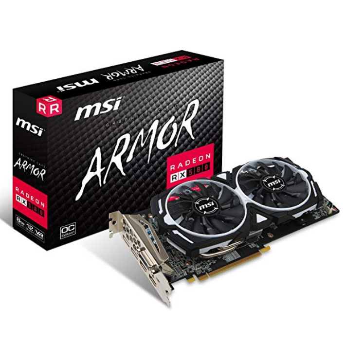 MSI VGA Graphic Cards RX 580 Armor 8G OC $209.99，free shipping