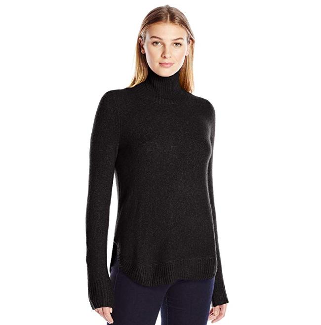 Lark & Ro Rounded-Hem Funnel Neck Sweater 女款高領毛衣, 現僅售$17.16