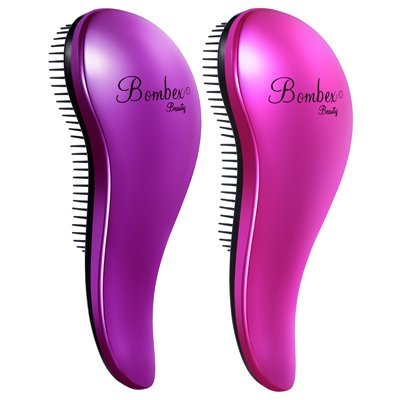 BOMBEX Detangling Brush - 2-Piece Value Set - Wet Detangling Hair Brush,Professional No Pain Detangler for Women,Men,Kids,Purple & Pink, Only $11.98