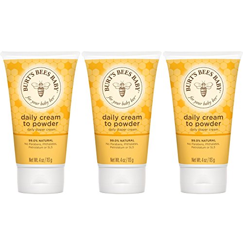 Burt's Bees 小蜜蜂 Cream To Powder 嬰兒護臀膏/爽身粉二合一液態爽身粉，4oz/支，共3支，原價$29.97，現點擊coupon后僅售$19.39，免運費