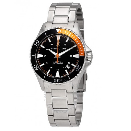 HAMILTON Khaki Navy Scuba Black Dial Automatic Men's Watch Item No. H82305131, only $459.00 after using coupon code, free shipping