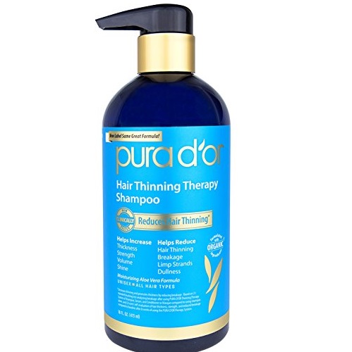 PURA D'OR Hair Thinning Therapy Shampoo for Prevention, Infused with Organic Argan Oil, Biotin & Natural Ingredients, for All Hair Types, Men and Women, 16 Fl Oz  , Only $16.99