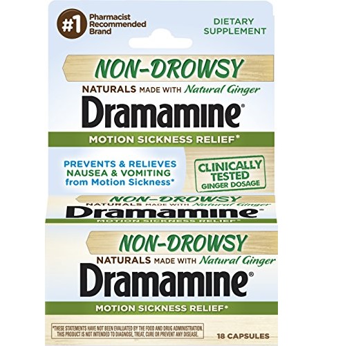 Dramamine Non-Drowsy Naturals with Natural Ginger, 18 Count, Only $3.86, free shipping after clipping coupon and using SS