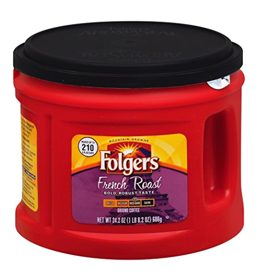 Folgers 法式中度烘焙咖啡粉 24.2oz，现仅售$3.41