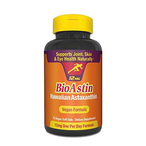 BioAstin Hawaiian Astaxanthin - Vegan Formula - 12mg, 75ct - Supports Recovery from Exercise + Joint, Skin, Eye Health Naturally - 100% Hawaiian Sourced Premium Antioxidant, Only$22.58, free shipping