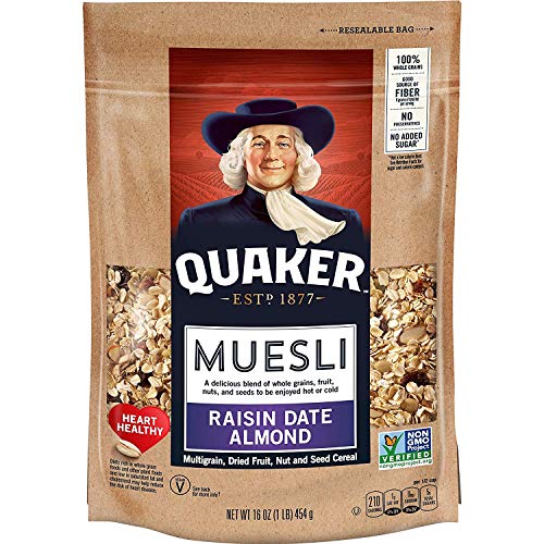 Quaker Muesli, Raisin Date Almond, 16oz Bag, 4 Count, Only $10.02