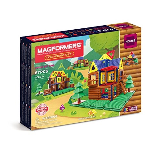 Magformers Log Cabin 87 Piece Building Set, Multicolor, Only $69.99 after automatic discount, free shipping