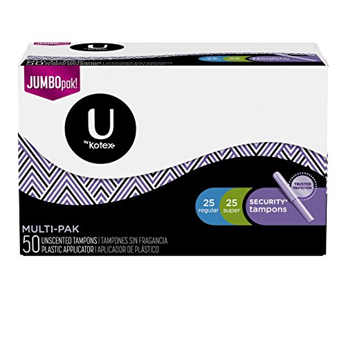U By Kotex Security Tampons, Multi Pak, Regular and Super Absorbency, Fragrance-Free, 50 Count, Only $6.98