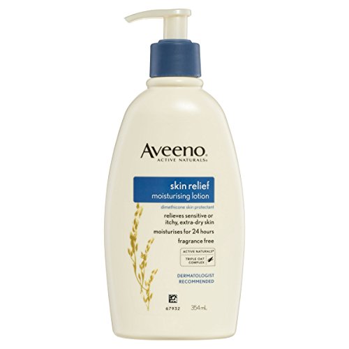 Aveeno Skin Relief 24-Hour Moisturizing Lotion for Sensitive Skin with Natural Shea Butter & Triple Oat Complex, Unscented Therapeutic Lotion for Extra Dry, Itchy Skin, 12 fl. oz , Only $4.74