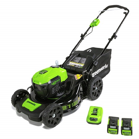 Greenworks 21-Inch 40V Brushless Cordless Mower, Two 2.5 Ah Batteries Included (model: MO40L2512), only $199.99