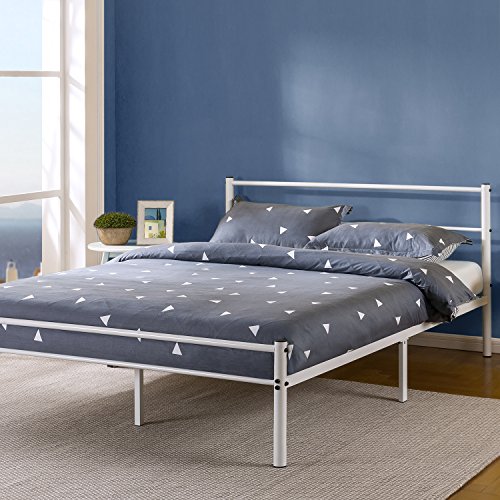 Zinus 12 Inch White Metal Platform Bed Frame with Headboard and Footboard, Queen, Only $80.00, free shipping