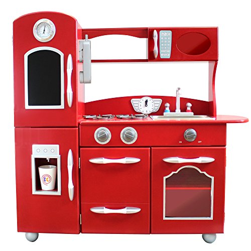 My Little Chef Teamson Kids Wooden Play Kitchen Set (1 Piece), Red, One Size, Only $137.99 after clipping coupon, free shipping