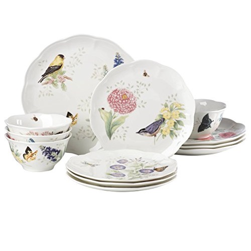 Lenox 883319 Butterfly Meadow Flutter 12 Piece Dinnerware Set, Service for 4, Only $312.00, free shipping