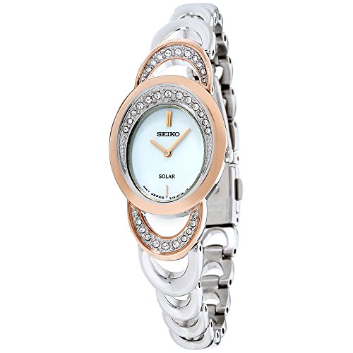 Seiko Women's Solar Watch With Mother Of Pearl Dial And Swarovski Crystal Accents (Model: SUP306), Only $77.29, free shipping