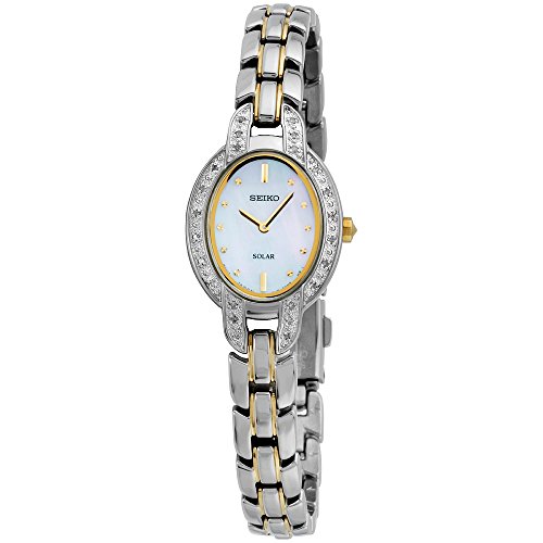 Seiko精工TRESSIA系列 SUP325 珍珠母貝鑲鑽 女士手錶，原價$495.00，現僅售$105.79，免運費