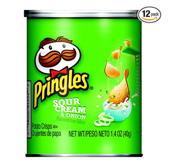 Pringles Potato Crisps Chips, Sour Cream and Onion Flavored, Grab and Go, Bulk Size, 16.8 oz (Pack of 12, 1.4 oz Cans)  only $5.79