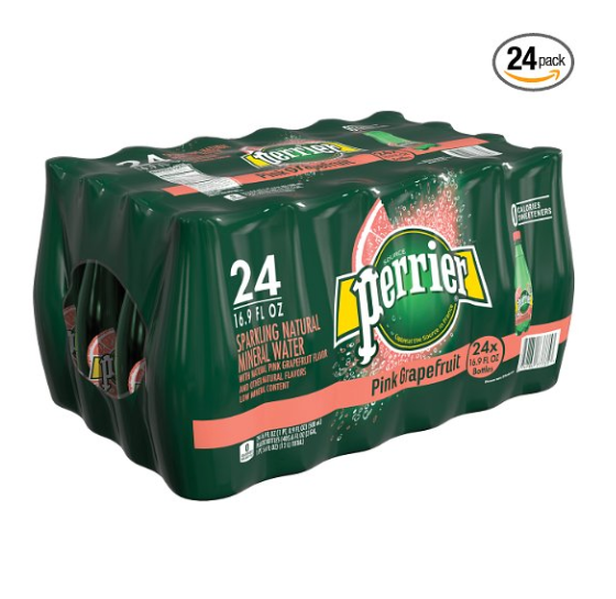 Perrier Pink Grapefruit Flavored Carbonated Mineral Water, 16.9 fl oz. Plastic Bottles (24 Count) only $13.08