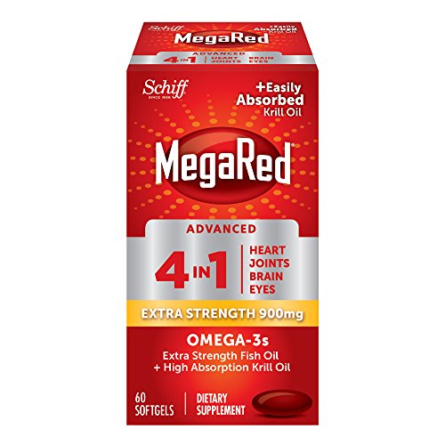 MegaRed Advanced 4in1 900mg, 60 softgels - Concentrated Omega-3 Fish & Krill Oil Supplement, Only$17.54, free shipping after clipping coupon and using SS