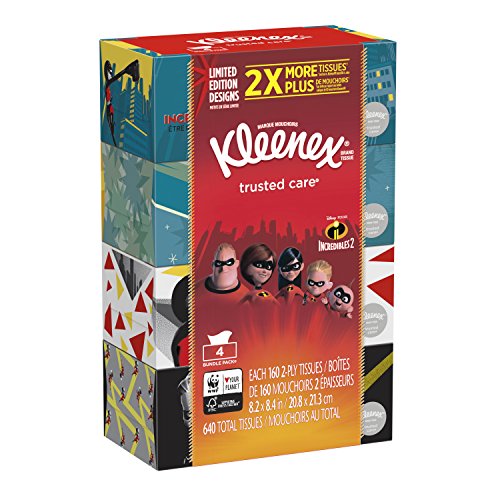 Kleenex Everyday Facial Tissues, 160 Tissues per Flat Box, 4 Pack, Only $5.99