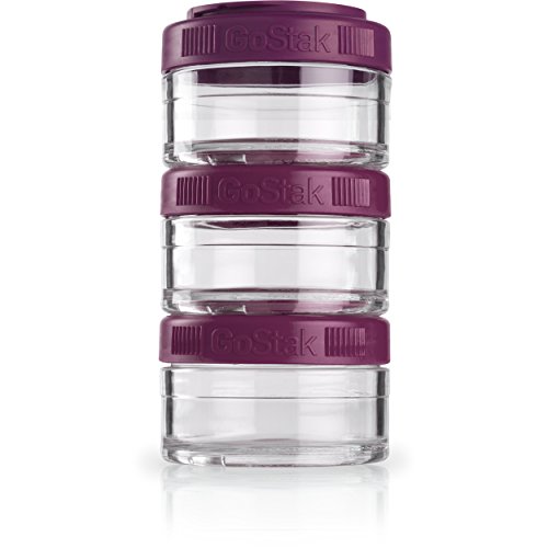 BlenderBottle GoStak Twist n' Lock Storage Jars, 60cc 3-Pak, Plum, Only $7.99, You Save $5.99(43%)