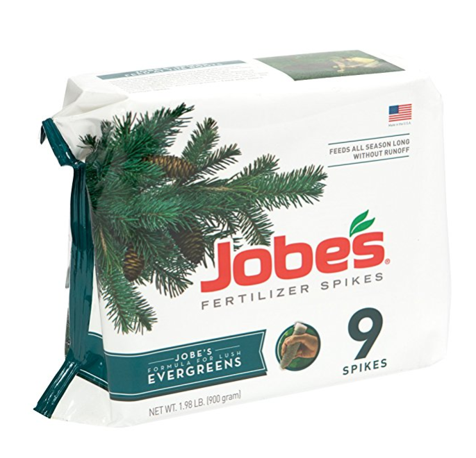 Jobe’s Evergreen Fertilizer Spikes 11-3-4 Time Release Fertilizer for Juniper, Spruce, Cypress and All Other Evergreen Trees, 9 Spikes per Package only $4