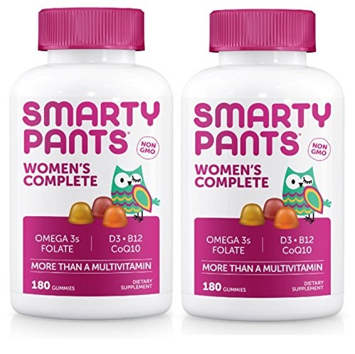 SmartyPants Women's Complete Gummy Vitamins: Gluten Free, Multivitamin, CoQ10, Folate (Methylfolate), Vitamin K2, Vitamin D3, Biotin, Methyl B12, Omega 3 DHA/EPA Fish Oil, 360 count , Only $20.99