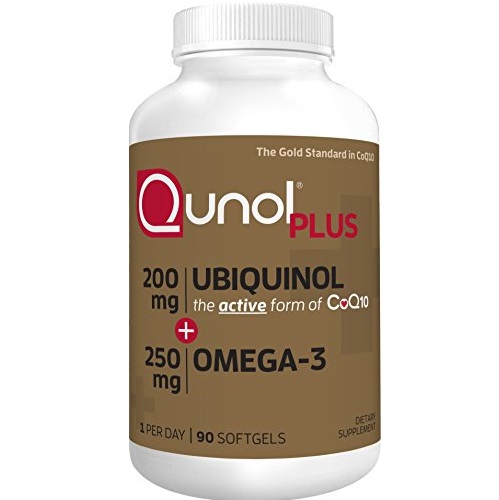 Qunol Ubiquinol + Omega 3 Plus CoQ10 200mg, Extra Strength Ubiquinol Plus DHA and EPA for Heart and Vascular Health, Natural Supplement Active Form of CoQ10, , 90 Count, Only $20.68, free shipping