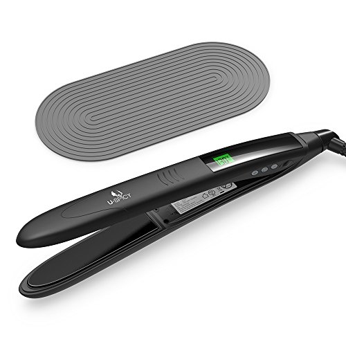 USpicy Hair Straightener, Hair Flat Iron with Heat Resistant Silicone Pad, Curved Design and MCH Ceramic Plate (LCD Display, 110V-220V, 450 °F / 232 °C), Only $11.04 after clipping coupon