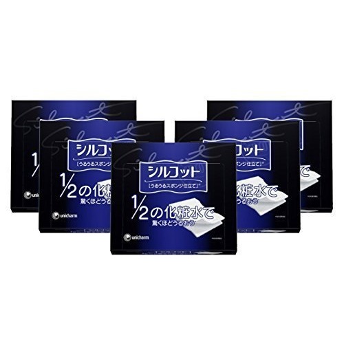 Unicharm Silcot Uruuru Sponge Facial Cotton 40 Sheets 5 Packs, Only $11.38, free shipping