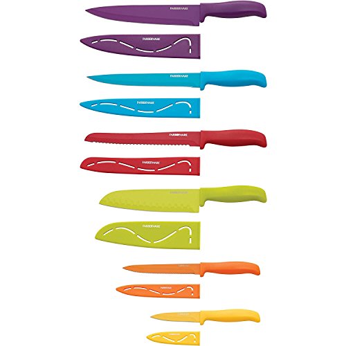 Farberware 5183157 12-Piece Non-Stick Resin Cutlery Knife Set, Multicolor, Only $10.53