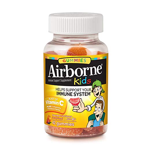 Airborne 儿童提供免疫力维生素C软糖，42粒，原价$14.99，现仅售$10.77