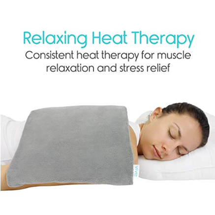 Heating Pad by Vive - Large Electric Heated Warming Hot Wrap for Moist Heat Therapy on Back, Knee, Shoulder, Neck Pain,  Auto Shut Off (Gray) $19.99