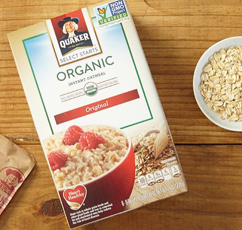Quaker Organic Instant Oatmeal Original Breakfast Cereal, 8 Packets Per Box (Pack of 6 Boxes) only $8.90