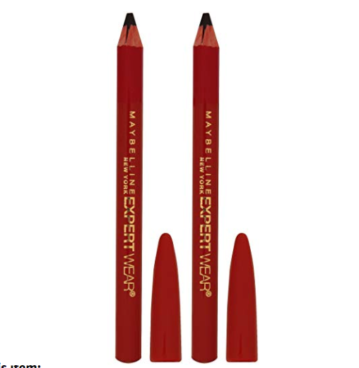 Maybelline Makeup Expert Wear Twin Eyebrow Pencils and Eyeliner Pencils, Velvet Black Shade, 0.06 oz only $2.82