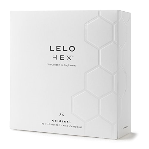 LELO HEX Original, Luxury Condoms with Unique Hexagonal Structure, Thin Yet Strong Latex Condom, Lubricated (36 pack), Only $15.38