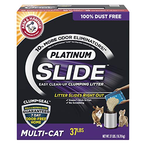 Arm & Hammer Platinum SLIDE Easy Clean-Up Clumping Litter, Multi-Cat, 37 lbs, Only $18.74, free shipping after clipping coupon and using SS