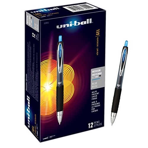 uni-ball 207 Retractable Gel Pens, Medium Point, Blue, Box of 12, Only $10.00
