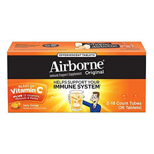Airborne Zesty Orange Effervescent Tablets, 36 count - 1000mg of Vitamin C - Immune Support Supplement, Only $12.65, free shipping after clipping coupon and using SS