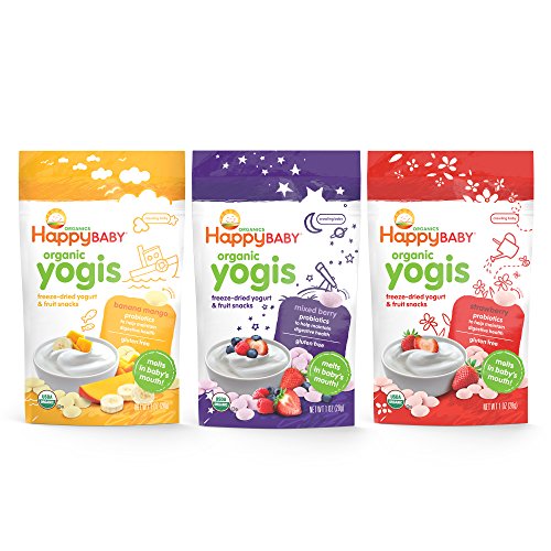 Happy Baby Organic Yogis Freeze-Dried Yogurt & Fruit Snacks, 1 Ounce Bags (3 Count Variety Pack) Mixed  , Only $9.17, free shipping