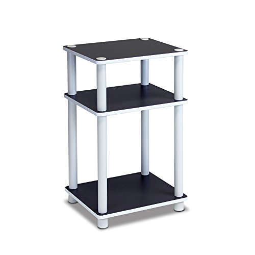 Furinno 11087 Just 3-Tier No Tools Dual Color Reversible End Table, White/Espresso, Only $13.99