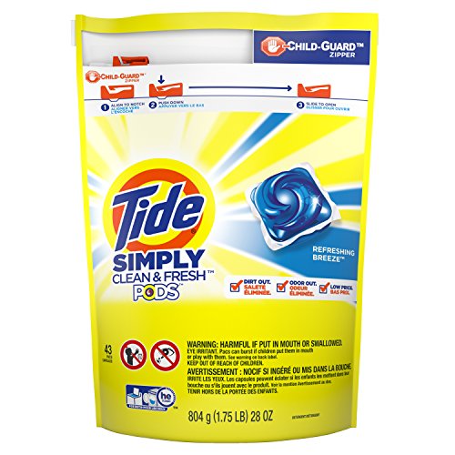 Tide Simply Clean & Fresh PODS Liquid Detergent Pacs, Refreshing Breeze Scent, 43 Count (Packaging May Vary), Only $6.49, free shipping after clipping coupon and using SS