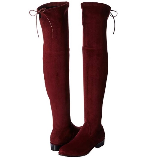 Kaitlyn Pan Flat Heel Microsuede Slim Fit Over The Knee Boots, Only $94.99, free shipping