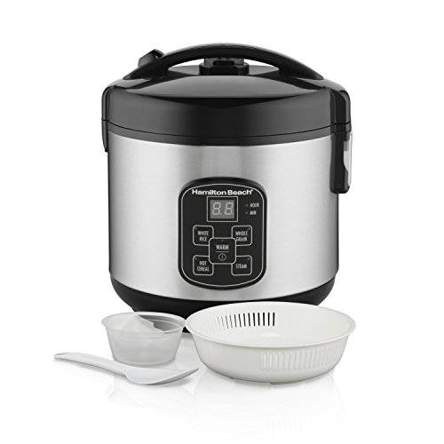 Hamilton Beach (37518) Rice Cooker, 4 Cups uncooked resulting in 8 Cups Cooked with Steam & Rinse Basket, Only $34.39
