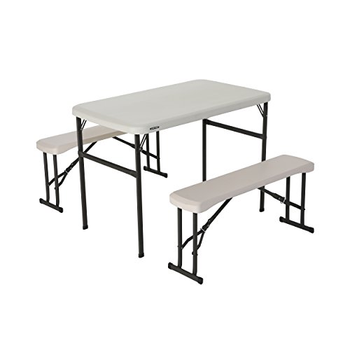 Lifetime 80373 Portable Folding Camping Picnic Table and Bench Set, Almond, Only $67.74