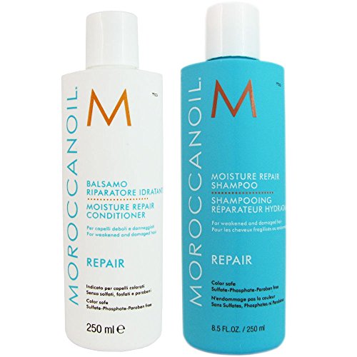 殿堂級護髮產品！Moroccanoil Moisture   摩洛哥油保濕修復洗髮香波和護髮素套裝，8.5 oz，現僅售$34.82，免運費